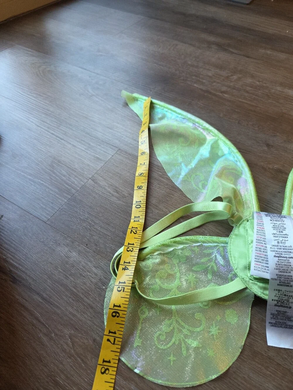 Disney Store Tinkerbell Light Up Green Fairy Wings Costume Kids OS *Works great!